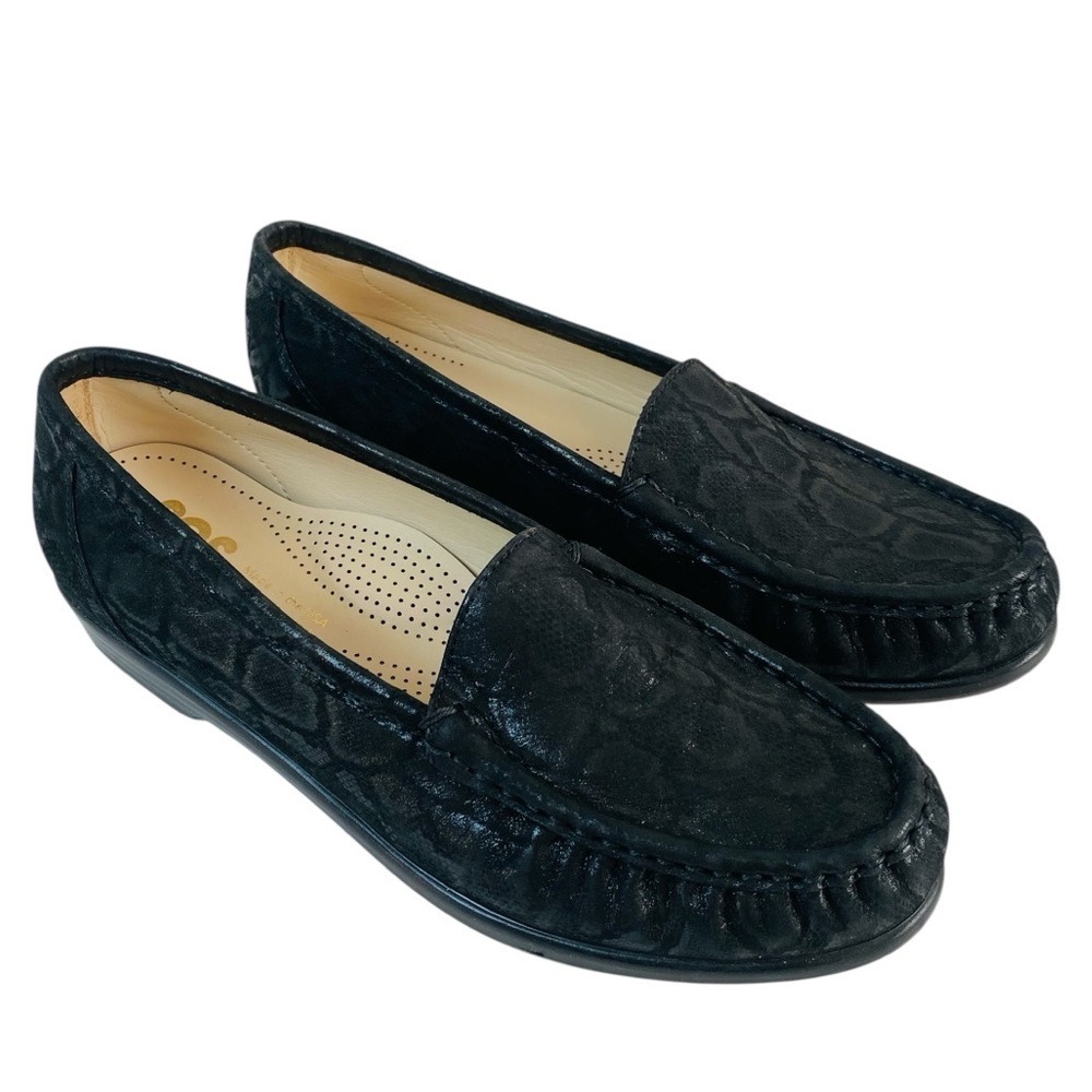 SAS Simplify Nero Snake Slip On Loafers Size 8.5